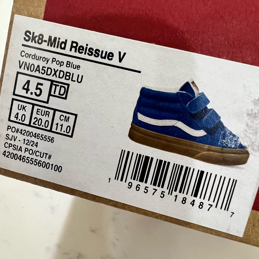 Vans Kids Blue and White High-Top Sneakers - Picture 9 of 9